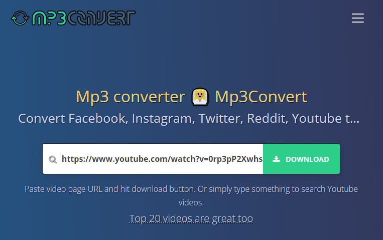 Mp3Convert 免費線上 YouTube 影音下載器，並支援 FB/IG/Twitter 社群影音平台！