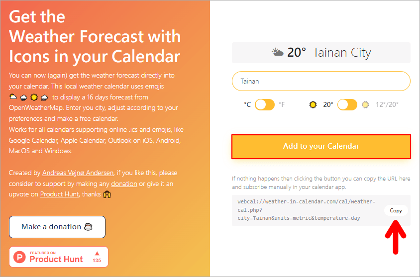 Weather In Calendar 可幫 Google 日曆加入天氣預報工具，輕鬆讓你隨時掌握天氣狀況！