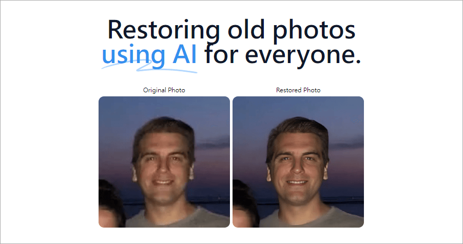 restorePhotos 線上 AI 修復人臉照片工具，解析度超差的照片一秒就能解決！