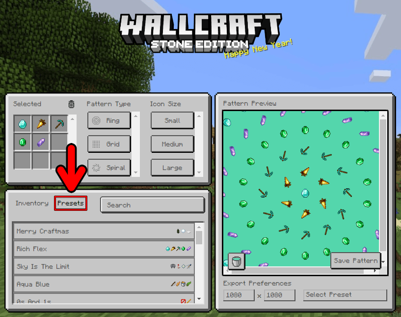 WallCraft 線上免費 Minecraft 像素背景圖產生工具，不管是當手機、平板、電腦桌布都適用！