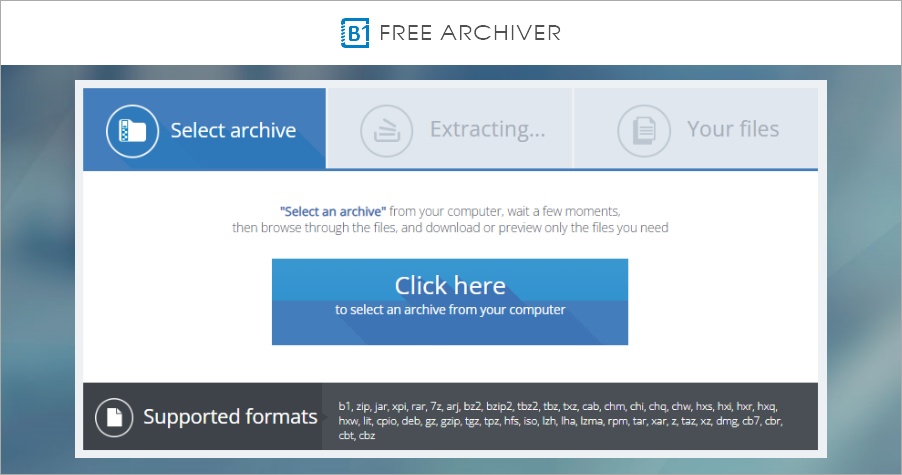 B1 Online Archiver  最新免費線上解壓縮神器，全方位支援 RAR 等各種壓縮格式！