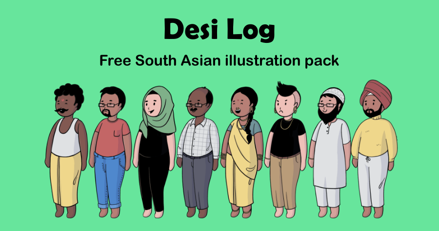 Desi Log 超好看的免費 PNG 印度人物插圖素材庫，可做個人及商業用途！