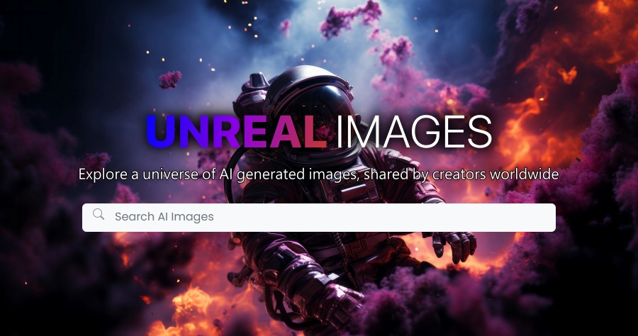 Unreal Images 一款由 AI 生成的圖片素材庫，100% 免費可做個人及商業用途！