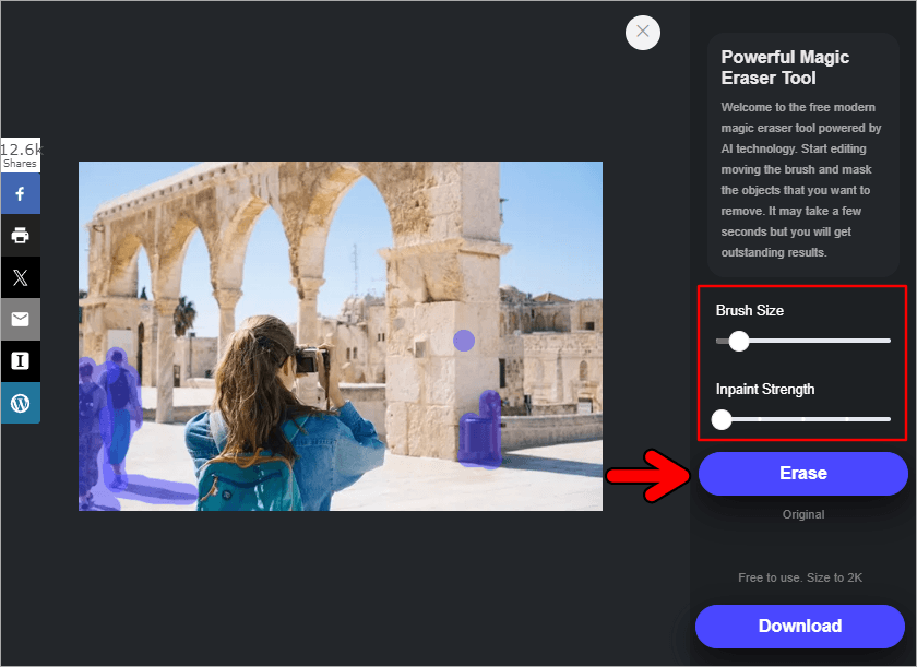 ObjectRemoval 無廣告線上 AI 魔法移除工具，一鍵幫你擺脫照片不需要的物件！