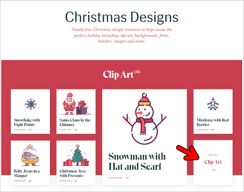 Christmas HQ 免費線上聖誕節設計素材庫，不管是插畫、背景、圖片、字體通通有！