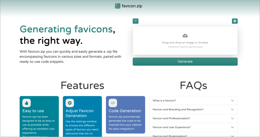 favicon.zip 超方便的免費製作網站圖標工具，簡單快速還可自動產生程式碼！