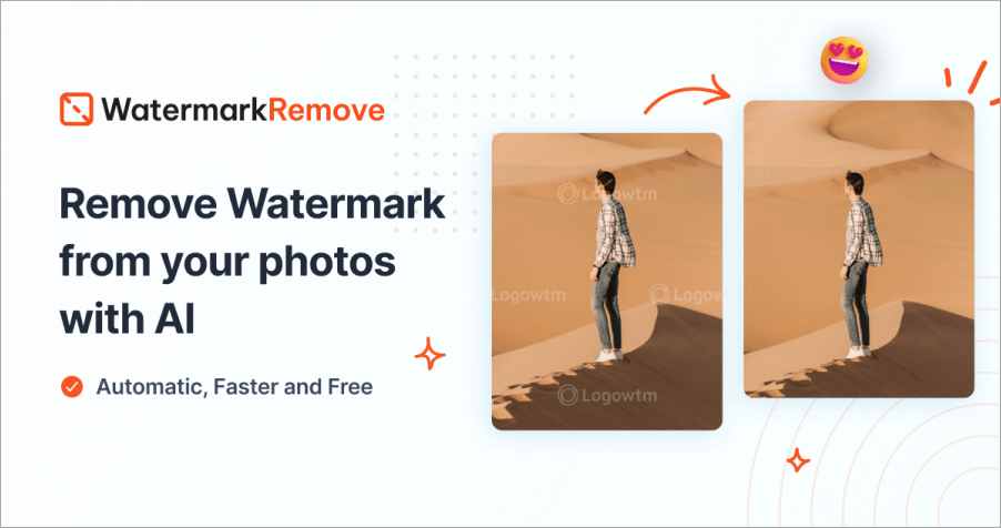 DeWatermark 線上 AI 浮水印移除工具，百分之百免費無限次數使用！