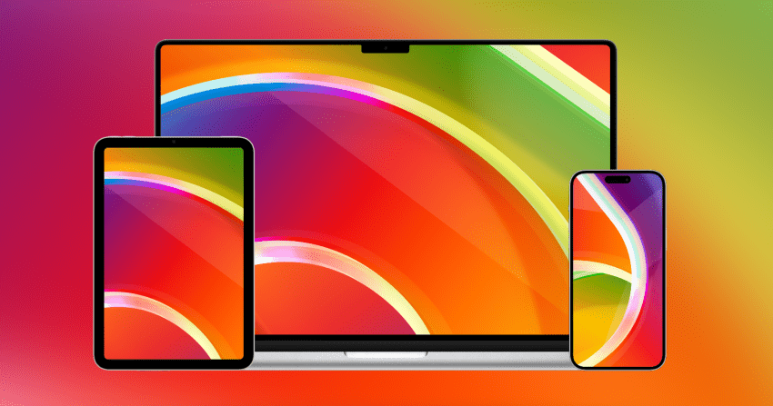 Apple 繽紛彩虹玻璃 4 款免費桌布，輕鬆為你的iPhone、iPad 和 Mac 注入時尚風采