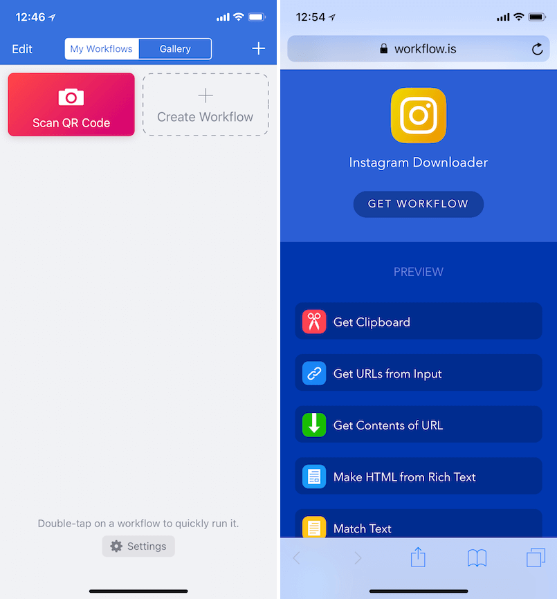 Apptore workflow 教學 下載 Instagram 連結