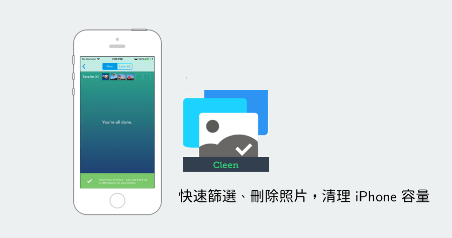 【iOS】 Cleen 遊戲化整理相簿圖片，一不小心就清完大量無用照片