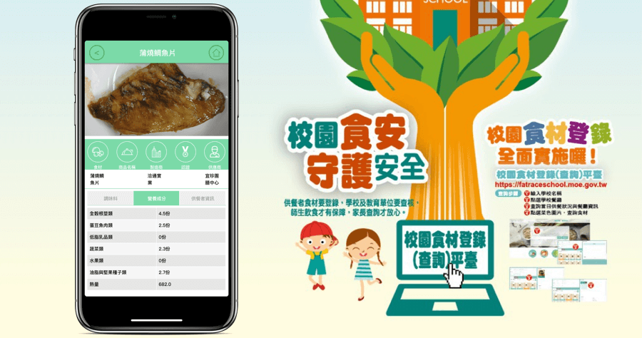 校園食材 APP 營養午餐調味料、營養成分、供應商資訊透明化，爸媽小孩都安心！（iOS、Android）