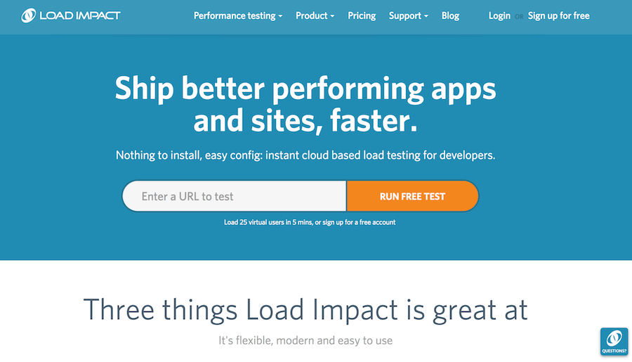 Load Impact 網站壓力測試 流量