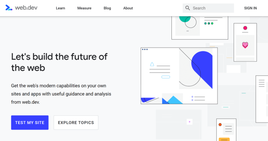 web.dev 由 Google 推出的網站最佳化工具，檢測並提供網站優化建議