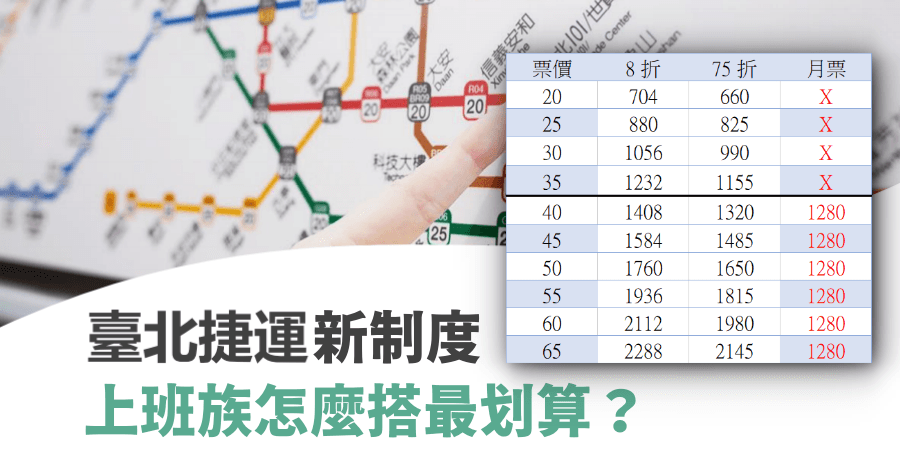 台北捷運優惠新制 2/1 開跑，每月進站 51 次以上打 7 折，怎麼搭更划算？