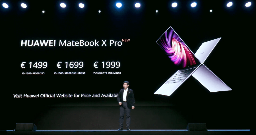 HUAWEI MateBook X Pro 2020 全新筆電，於巴塞隆納正式發布售價約台幣 4.9 萬元