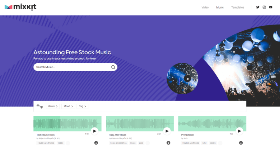 Mixkit Music 免費可商用音樂素材庫，個人、商用通通沒問題