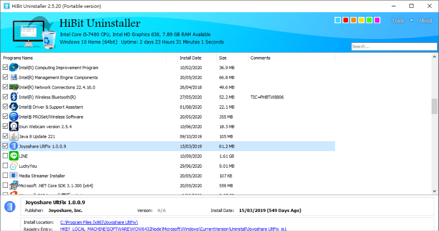 HiBit Uninstaller 批次移除解除安裝工具，不殘留垃圾檔案輕鬆代替 Windows 內建反安裝工具