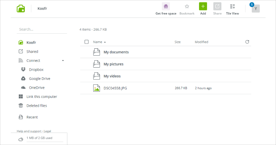 KOOFR 來自歐洲的免費雲端硬碟 ( 支援 WebDAV )，免額外下載 APP 即可上傳 / 下載檔案