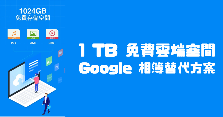 TeraBox 免費 1TB 雲端空間，支援照片自動備份 / 永久分享無期限（iOS / Android）