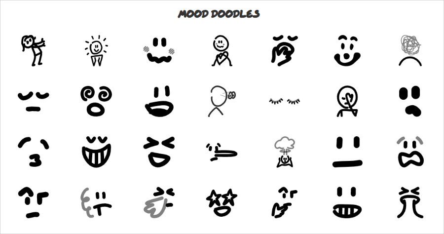 The Doodle Library 破 1000 款手繪黑白線條插圖，採用 CC4.0 授權免費下載