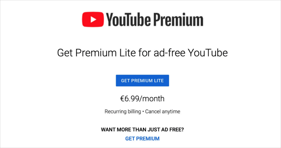 YouTube Premium Lite 功能