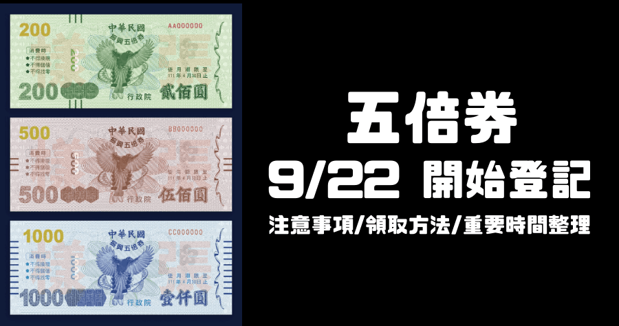 「振興五倍券」公開樣式與正式時程 9月22日起先開放數位綁定