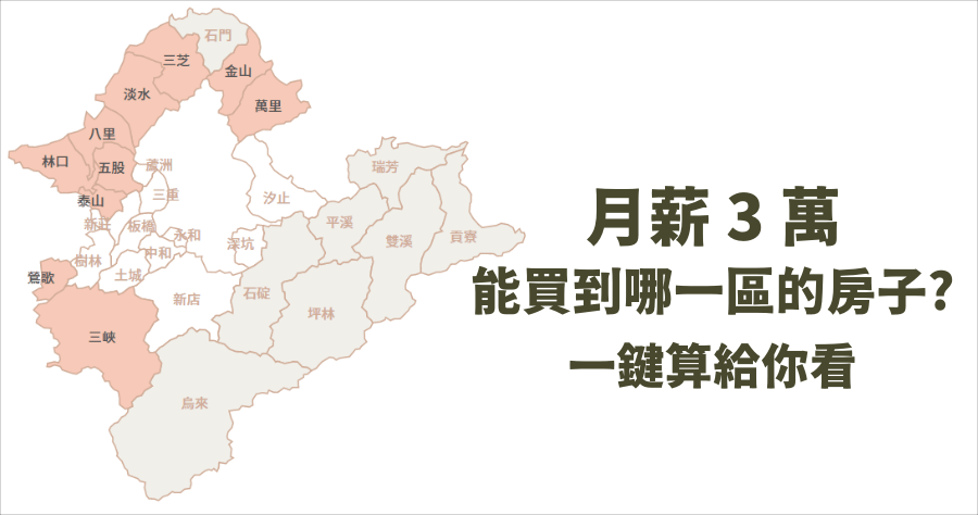 房價負擔能力計算網頁，一秒看出自己能買到哪個區域的房子