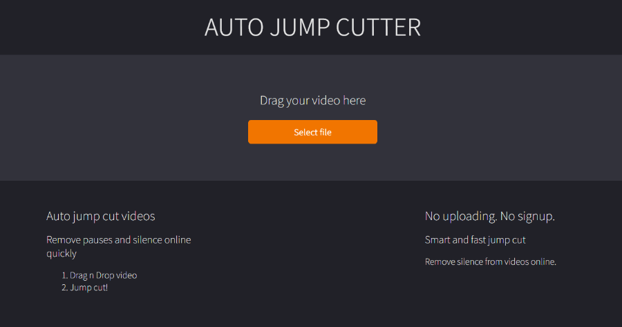 AUTO JUMP CUTTER 免上傳，開網頁自動粗剪影片、移除沒聲音空白片段