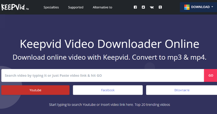Keepvid Video Downloader 萬用影片下載器支援超過 1000 個網站