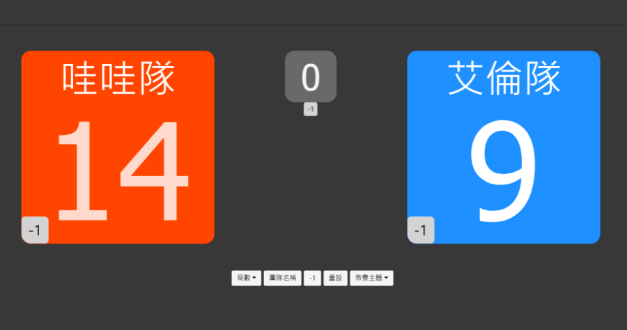 線上計分板網頁，免安裝 APP 隨開即用，所有球類都適用