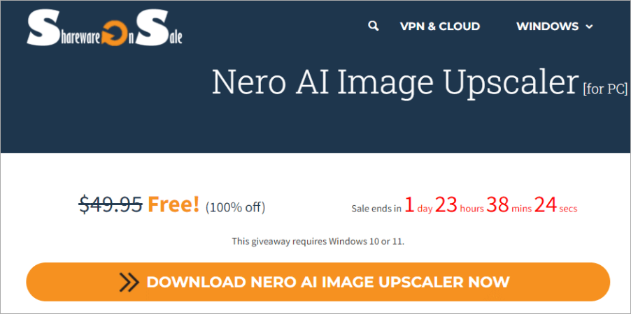 Nero AI Image Upscaler