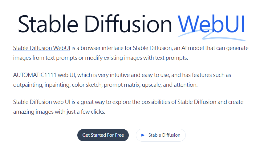 Stable Diffusion 網頁版