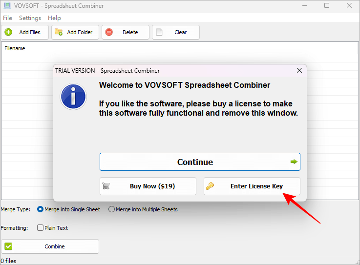 Vovsoft Spreadsheet Combiner
