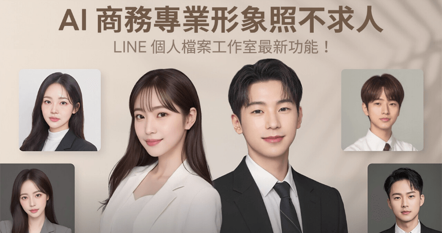 形象照不用去外面拍，用 LINE 就能 AI 生成商務大頭貼